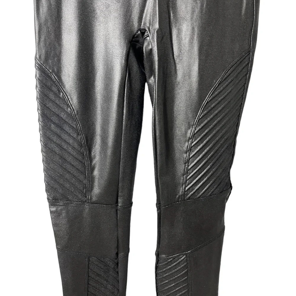 Spanx Faux Leather Moto Leggings Black Size Small Style 20136R